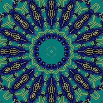 Background with a symmetrical colorful pattern, indian pattern Illustrazione stock
