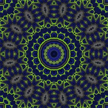 Background with a symmetrical colorful pattern, indian pattern Stock Illustration