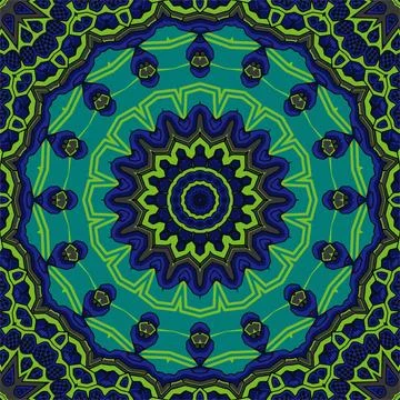 Background with a symmetrical colorful pattern, indian pattern Illustrazione stock