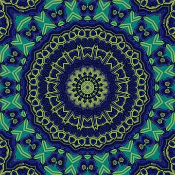 Background with a symmetrical colorful pattern, indian pattern Stock Illustration