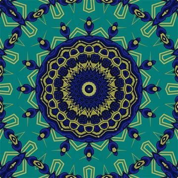 Background with a symmetrical colorful pattern, indian pattern, oriental pa.. Stock Illustration