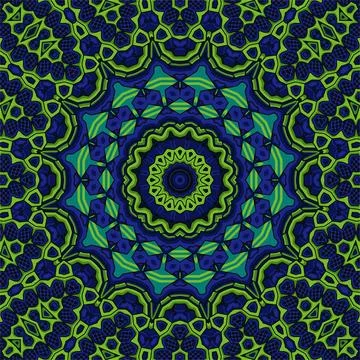 Background with a symmetrical colorful pattern, indian pattern Illustrazione stock