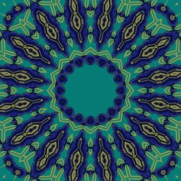 Background with a symmetrical colorful pattern, indian pattern Stock Illustration
