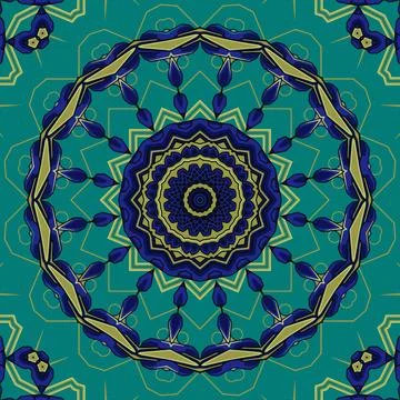 Background with a symmetrical colorful pattern, indian pattern, oriental pa.. Stock Illustration