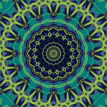 Background with a symmetrical colorful pattern, indian pattern, oriental pa.. Stock Illustration