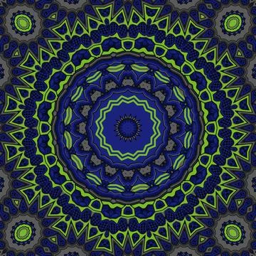 Background with a symmetrical colorful pattern, indian pattern, oriental pa.. Stock Illustration