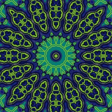 Background with a symmetrical colorful pattern, indian pattern, oriental pa.. Stock Illustration