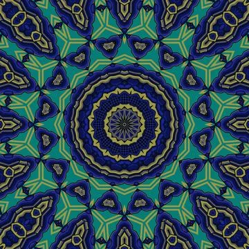 Background with a symmetrical colorful pattern, indian pattern, oriental pa.. Stock Illustration