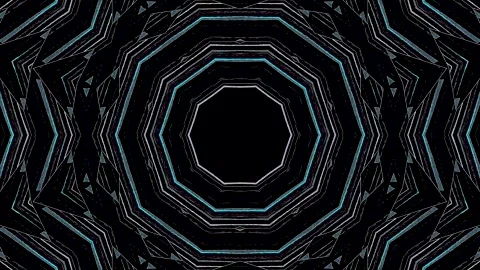 Background with symmetrical geometric shapes and modern kaleidoscope motion. Video stock 328809028