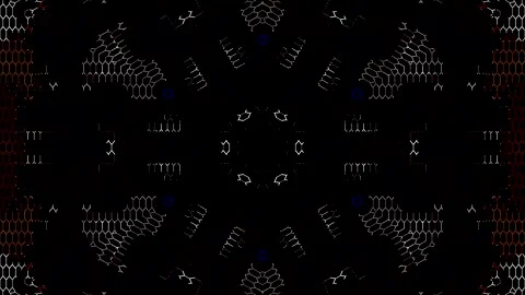 Background with symmetrical geometric shapes and modern kaleidoscope motion. 스톡 동영상 330974041
