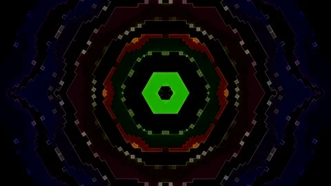 Background with symmetrical geometric shapes and modern kaleidoscope motion. 스톡 동영상 331334833