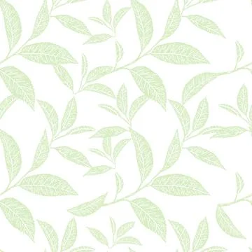 Background, tea leaves. Sketch scratch board imitation. Stock Illustration
