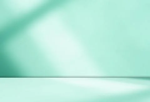 Background teal green shadow floor studio room photo empty gradient leaf Illustrazione stock