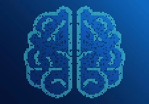 Background technology Artificial intelligence brain that serves to command .. Stockillustratie