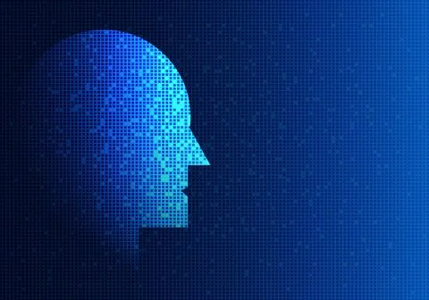 Background technology robotic with artificial intelligence serves to comman.. Stockillustratie