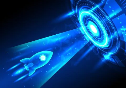 Background technology Rockets are plunging into the technology circle, mean.. Stockillustratie