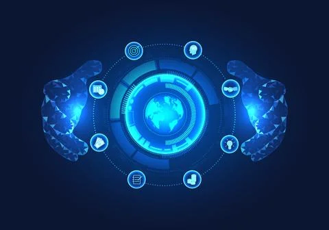 Background technology two hands of a businessman Featured with different bu.. Stockillustratie