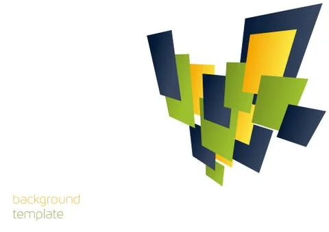 Background template with 3d colorful rectangles Stock Illustration