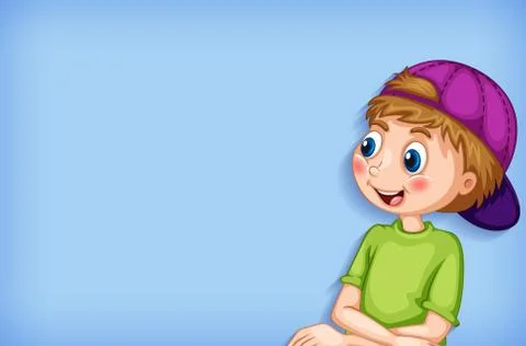 Background template design with happy boy smiling Illustrazione stock