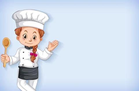 Background template design with happy chef smiling Stock Illustration