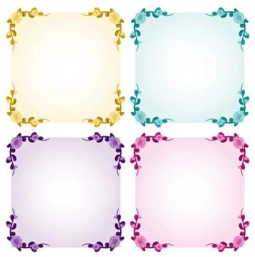 Background template with flower frames Stock Illustration