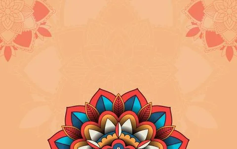 Background template with mandala pattern design Illustrazione stock