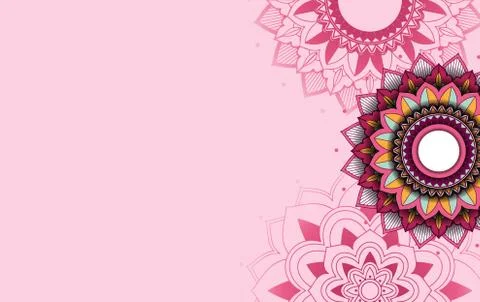 Background template with mandala pattern design Stock Illustration