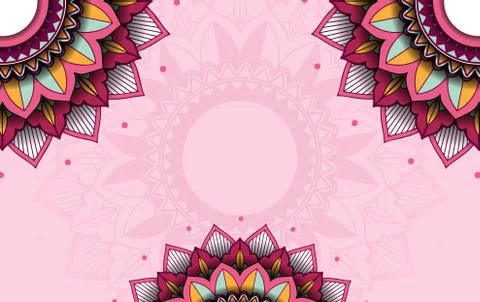 Background template with mandala pattern design 스톡 일러스트