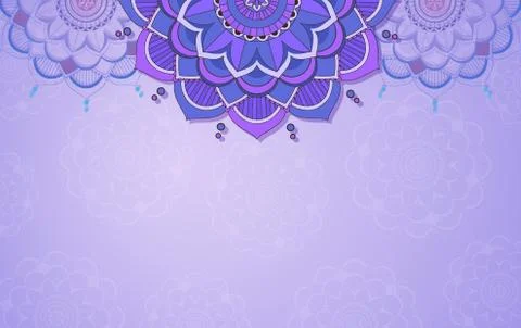 Background template with mandala pattern design Illustrazione stock