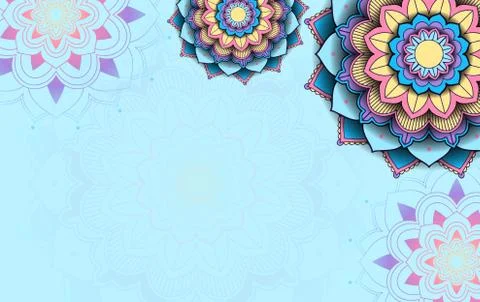 Background template with mandala pattern design Illustrazione stock