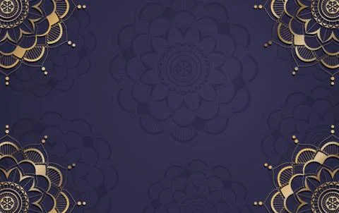 Background template with mandala pattern design 스톡 일러스트