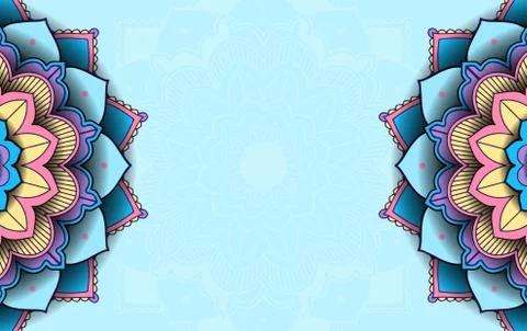 Background template with mandala pattern design Stock Illustration