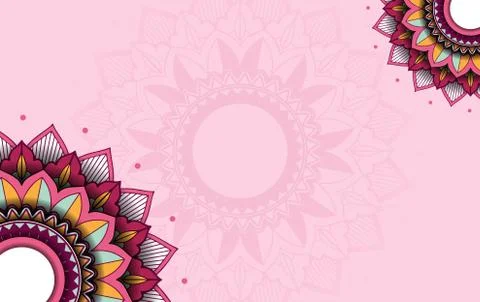 Background template with mandala pattern design 스톡 일러스트