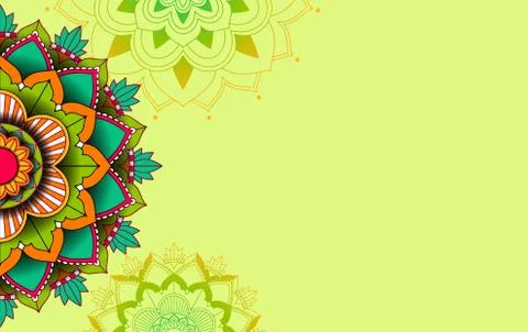 Background template with mandala pattern design Illustrazione stock