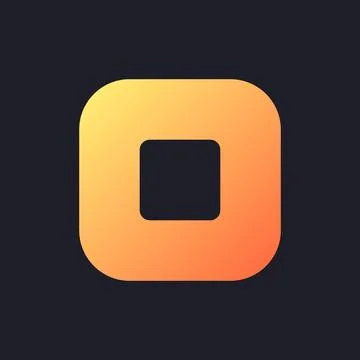 Background template orange solid gradient ui icon for dark theme Stock Illustration