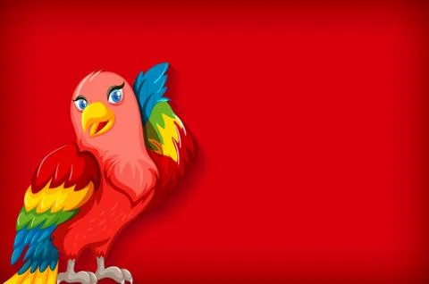 Background template with plain color and colorful parrot Stock Illustration