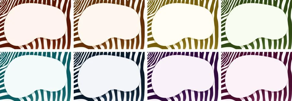 Background template with zebra patterns and frame Stock Illustration