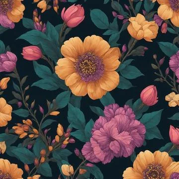 The background is a testament to the diversity of flowers Ilustración de archivo
