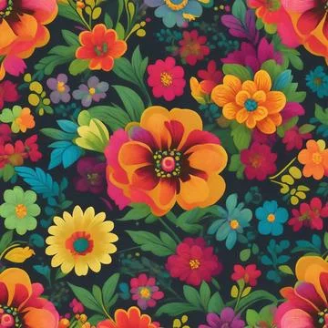 The background is a testament to the diversity of flowers. Stock Illustration