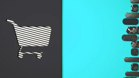 Background for text with basket shoping background concept 3d render image Stock-Fotos