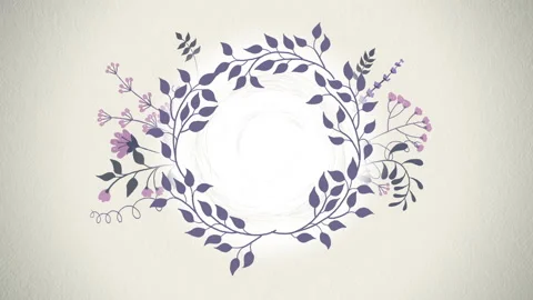 The background for the text is round in pastel colors with flowers Stock Footage 141311628