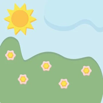 Background texture with abstract spots, flower and sun in trendy hues in paper Illustrazione stock
