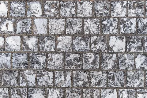 Background texture of aged stone pavement or cobblestone. Rectangular eleme.. Foto stock