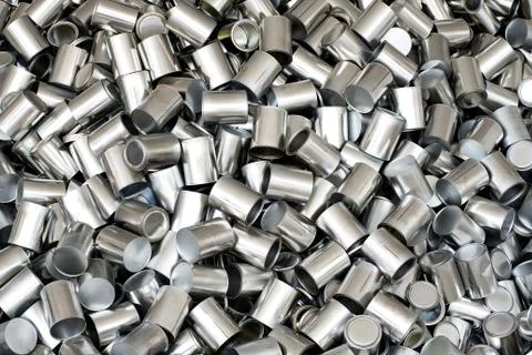 Background texture of aluminium cans Stock Photos