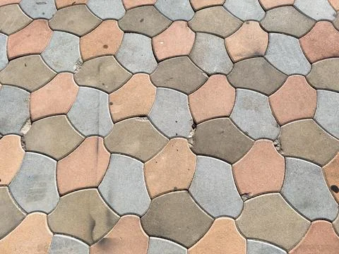 Background Texture, beautiful wall, A gray orange and black tile wall with a Stock Photos