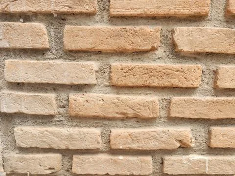 Background / Texture of brick wall with cement Stock Photos