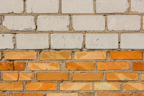 Background texture brick white and orange Foto stock