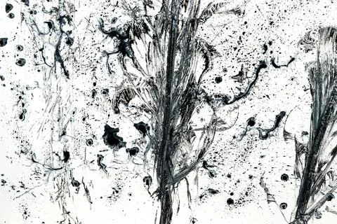 Background, texture of brush strokes and splashes of paint, design elements Illustrazione stock