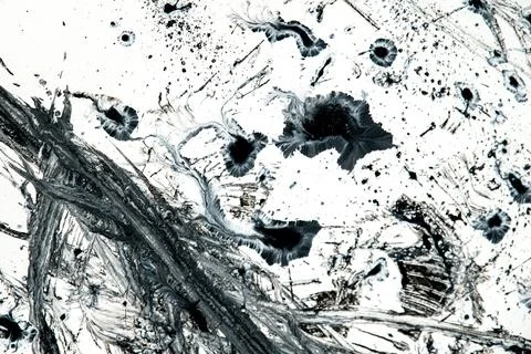 Background, texture of brush strokes and splashes of paint, design elements Stock Photos