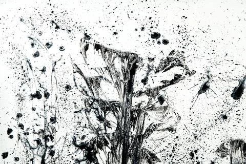 Background, texture of brush strokes and splashes of paint, design elements Stock Photos